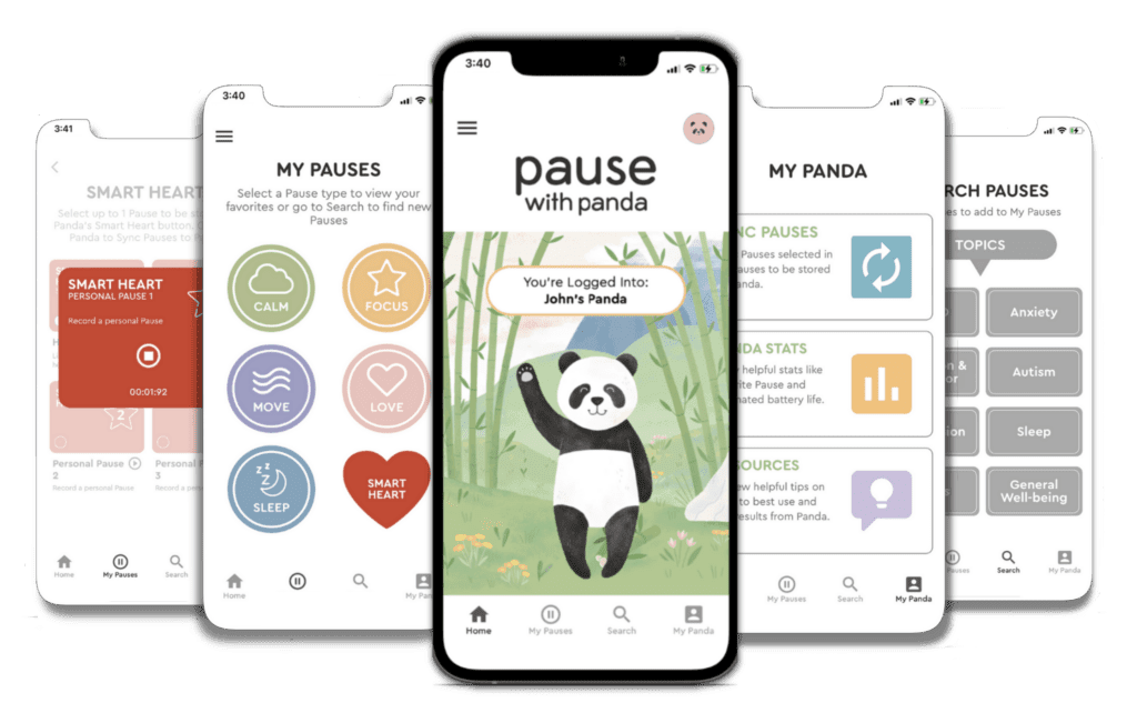 Pause with Panda App Screens